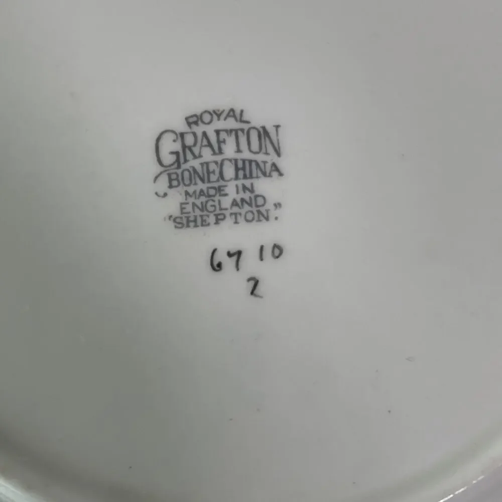 VTG Royal Grafton England Square Scalloped 9” Floral Bone China Side Plate
